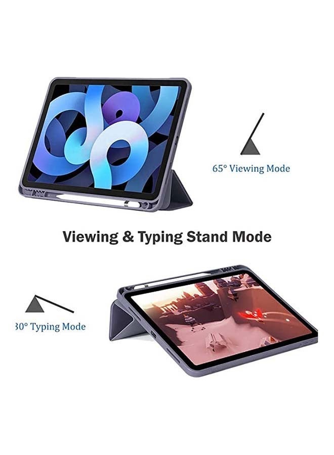 حافظة لجهاز iPad Air مقاس 11 بوصة M2 (2024)، iPad Air 5/4 (2022/2020 الجيل الخامس/الرابع مقاس 10.9 بوصة) مع حامل قلم، غطاء رفيع للكمبيوتر اللوحي مع ظهر ناعم من مادة TPU، خاصية الإيقاظ/النوم التلقائي - Image 2